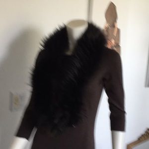Armani Collezioni fox fur collar scarf